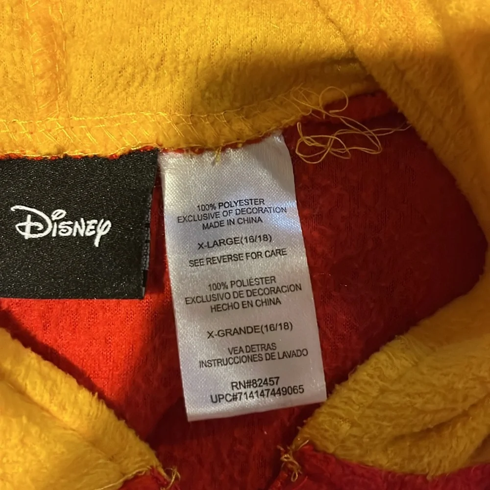 Disney Winnie the Pooh Suit Hooded Zip Costume Adult One Piece Pajamas XL - Picture 5 of 5